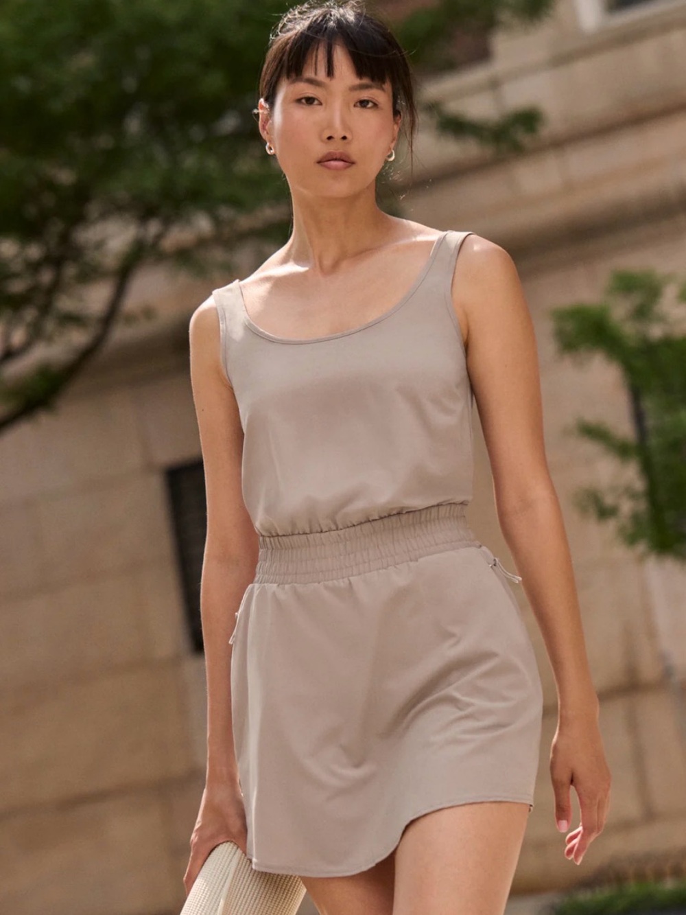 NWT SPANX Tank Dress On the Move-Stone Grey